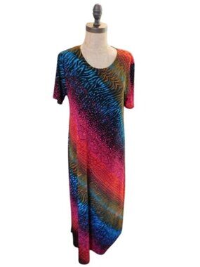 Jostar Size S Small Slinky Stretchy Artsy Midi Dress